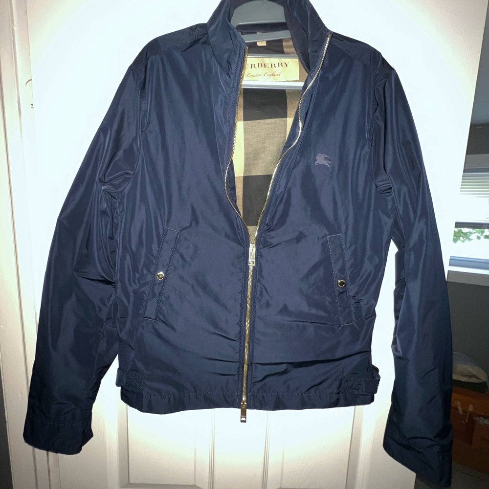 Burberry Men's Navy Jacket - Mint condition 🔥